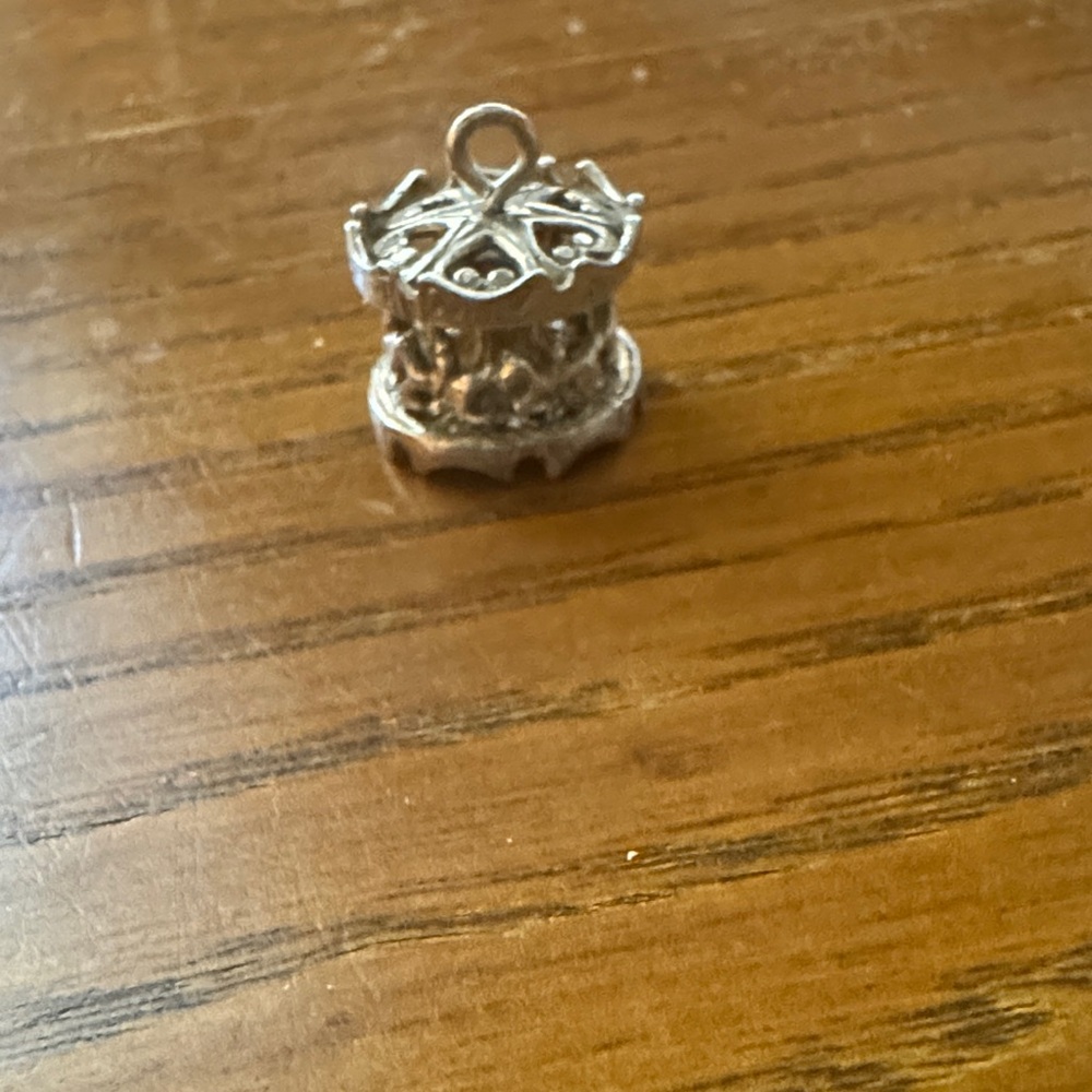 Charming Silver Carousel Pendant